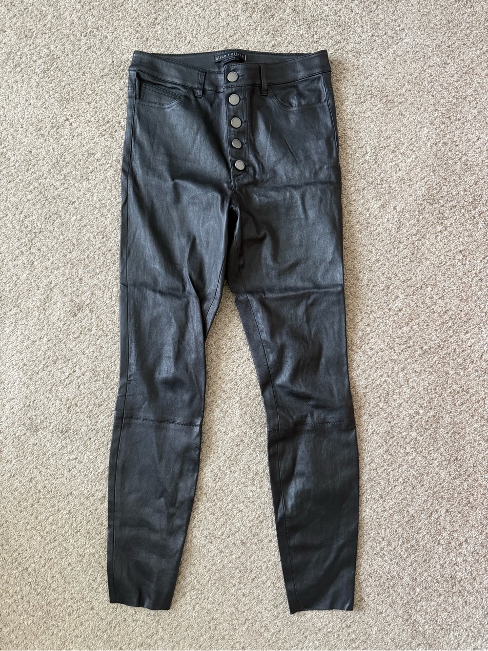 Alice + Olivia Black Leather Pants